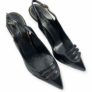 Dolce & Gabbana Glossy Black Pointed Heels - EU 40